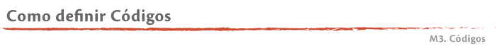 Como definir Códigos